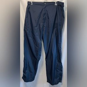 Acuity Rain Pants Men’s Navy Blue Nylon Adjustable Elastic Waist Snap @Ankles XL